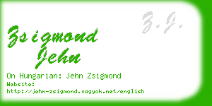 zsigmond jehn business card